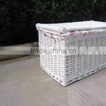White Small Laundry Wickerbasket Cabinet photo-2