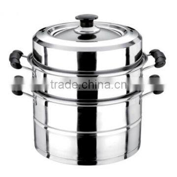 2 Layers Stainless Steel Steamer Pot With Bakelite Handle photo-4