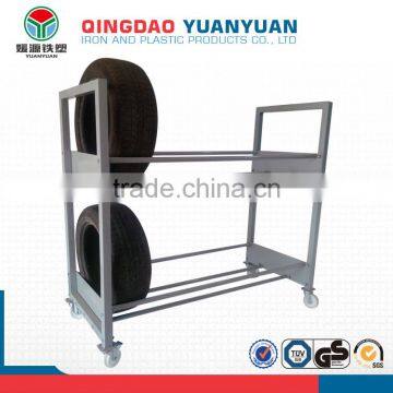 Factory price stand pallet racking heavy duty warehouse tire storage rack with wheels