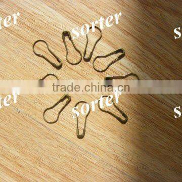 bulk packing way bronze color pear shaped bulb safety pin for garment