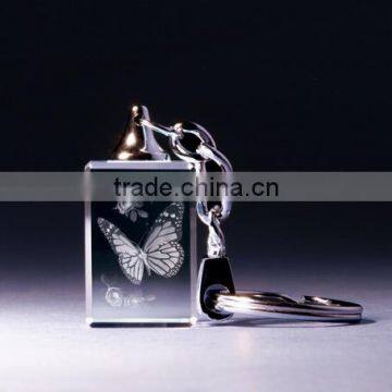 3D Laser Butterfly Crystal Keychains