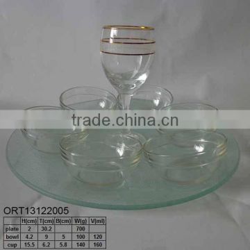 simple glass tableware plate bowls goblet,glass dinner set