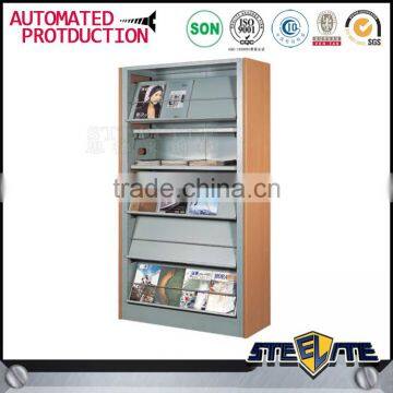 5 Shelves Cheap High Quality Library Furniture Steel Magazine Display Rack photo-4