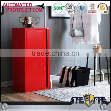 Red color steel clothes storage cabinet baby cupboard designs