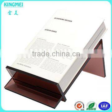 china factory custom coffee color acrylic single book display stand and holder