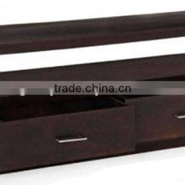 Dark Brown 2 Drawers Wooden TV Stand