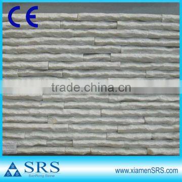 Fish bone shape Cultured white interior stone panel walls