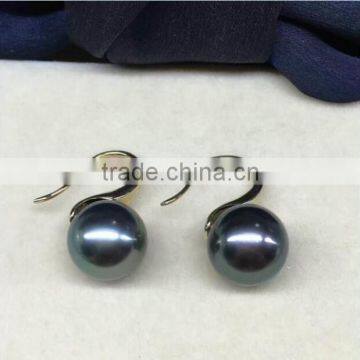 Tahitian Pearl Earrings With 14K Golden Clasp photo-3