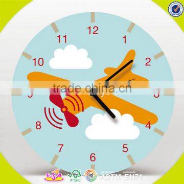 2017 wholesale cartoon wooden toddler clock new design wooden toddler clock top fashion wooden toddler clock W09D024