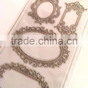 Self-Adhesive Classic Glitter Lace Foam Sticker, Elegant Decorative Shinny Glitter Sticker photo-2