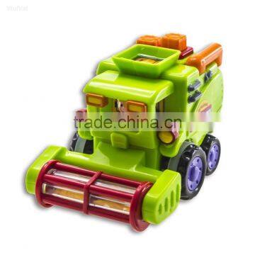Push and Go Friction Powered Car Toys for Boys - Street Sweeper Truck, Cement Mixer Truck, Harvester Toy Truck photo-6