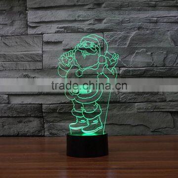 Best Selling High Quality 3D Illusion Light Santa Claus Shape A Great Night Light USB Power For Kids As Chirstmas Gift photo-3