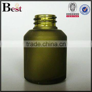 15ml High Quality Small Green Frosted Cosmetic Perfume Essential Oil Glass Bottle Black Plastic Dropper China Suppliers photo-2