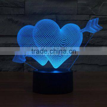 3D Illusion LOVE Gift LED Modern Night Light 7 Color Touch Table Lamp for Christmas New Year Valentine Gift photo-5