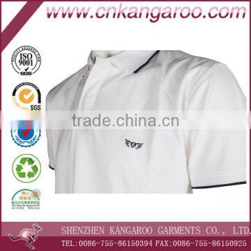 White Turndown Collar Mercerized Cotton Polo Shirts photo-3