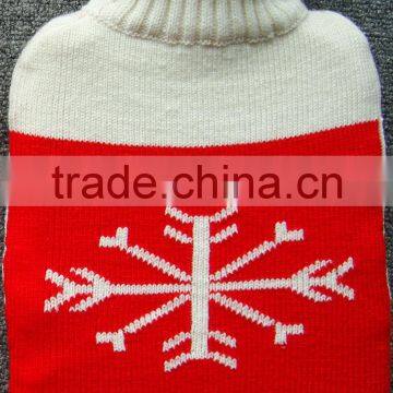 Snow chirstmas Knitted Hot water bottle cover factory
