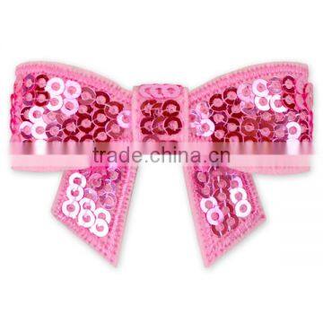 Lovely Bubble Pink Bows 4.5cm Sequin Fabric Hair Bows