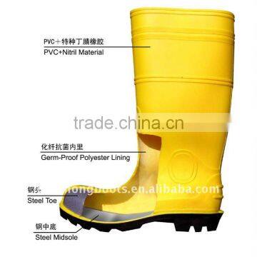Yellow Steel Toe Steel Midsole Pvc Safety Boots photo-6