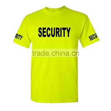 Mens Poly Cotton T-Shirt Preshrunk Jersey Knit Tee Green Security Guard Uniform Color