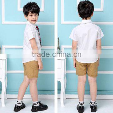 Custom Primary School Shirt /Short Skirt And Pants For Children Summer School Uniform photo-5
