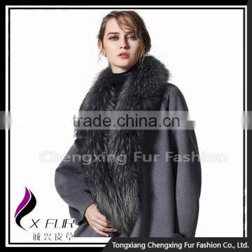 COLLAR-R3D Factory Wholesale Real Raccoon Fur Big Collar photo-4
