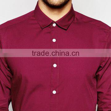 Slim Fit Mans Red Shirt With Long Sleeves, Latest Formal Shirt Designs for Men photo-2