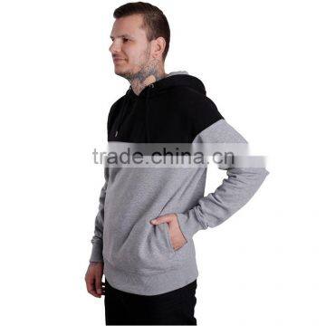 Cotton Pullover Hoodie Black and Grey Color Hoodies Fabric photo-2