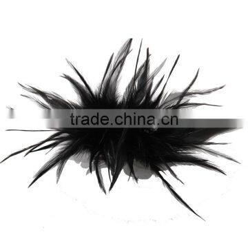 Multi Toned Fabric Flower Clip and Brooch Feather Hair Head Flower for Dance Party Wedding Beach Hairpin Brooch Clip photo-2