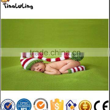 NPT42 Tinaluling newborn baby photography props striped handmade christmas elf long tail baby crochet hats