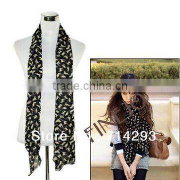 New Fashion Chiffon Colorful Sweet Cat Pattern Women's Long Scarf Neck Wrap Shawl 9336