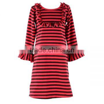 2017 Smocked Children Clothing Wholesale Girl Dresses Cotton Ruffle Bib Long Sleeve Dresses photo-4