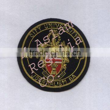 Hand Embroidery Badge Bullion Wire Blazer Badge