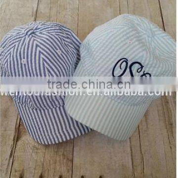 New Arrival Promotional Personalised Custom Seersucker Baseball Cap photo-3