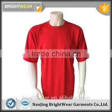 simple basic style 100% polyester birdeye mesh red color t-shirt