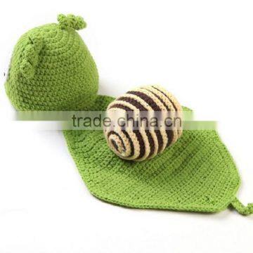 Handmade Crochet Small Green Snail Baby Clothes Camera Photography Props photo-5