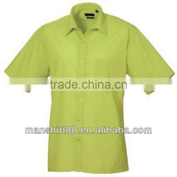 Mens Short Sleeve Formal Poplin Plain Work Shirt photo-4