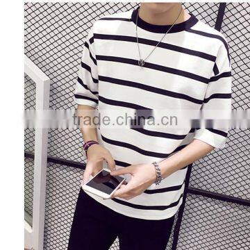 Stripe loose man short sleeve T-shirt