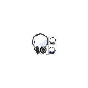High Quality and Fashional TM-H25MV Super Bass Full-size Stereo PC Headphone with Microphone (Black)