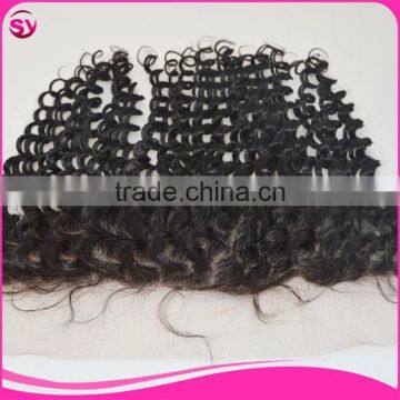 Wholesale Virgin Hair Vendors 13 By 4 Full Lace Frontals With Baby Hair 100% Brazilian Hair Closure Deep Curly