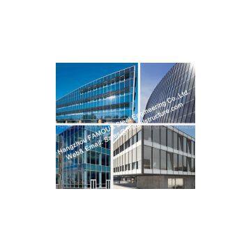 Pre-glazed Double Skin Unitized Glass Facade Curtain Wall Hidden Frame Design and Installation