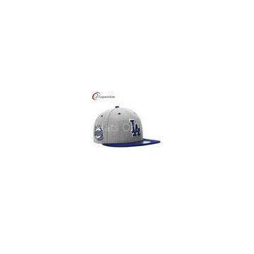 Grey LA Doogers Sports Flat Brim Baseball Hats with Wool and Acrylic