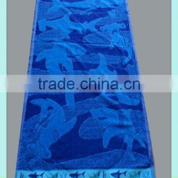 Cotton Terry Velour Jacquard Beach Towel