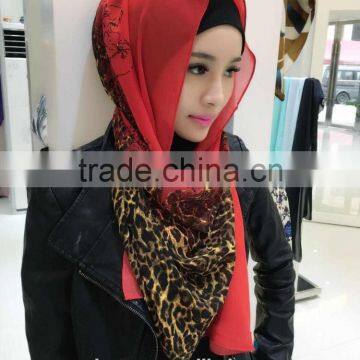 Yellow Leopard Muslim Simple Hood Scarf Hijabs/wuxe Solid Color Pretty Muslim Hijab/lual Fashion Muslim Hijab photo-3