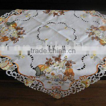 Easter tablecloth with cutwork and embroidery