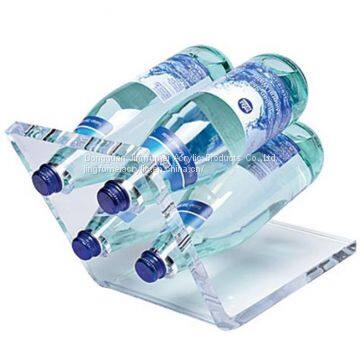 Simple Clear Whiskey Racks L-Shaped Beer Bottle Holder Wedding Wine Stand