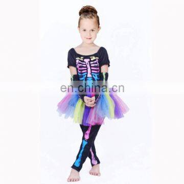 Party halloween kids children girl Skeleton fancy dress costume MAC-81