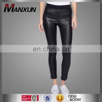 Zip pocket leggings lady fashion sexy women tight pu leather pants