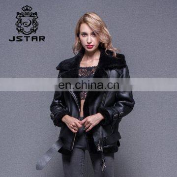 Rational Construction Double Face Jacket Women Sheep Leather Fur Coat