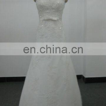 EBX-64 Sequin lace button wedding dress with zipper up