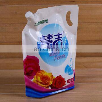 manufacture Customized Reusable Laundry Washing Liquid Packaging spout pouch bag with Top Handle